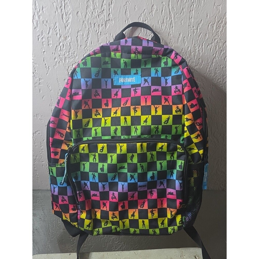 Fortnite Backpack 18" Amplified Printed Bag Brand Used Excellent Rainbow